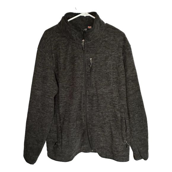 Free Country Gray Men's Full Zip Fleece, Large, Pre-owned - Picture 3 of 8